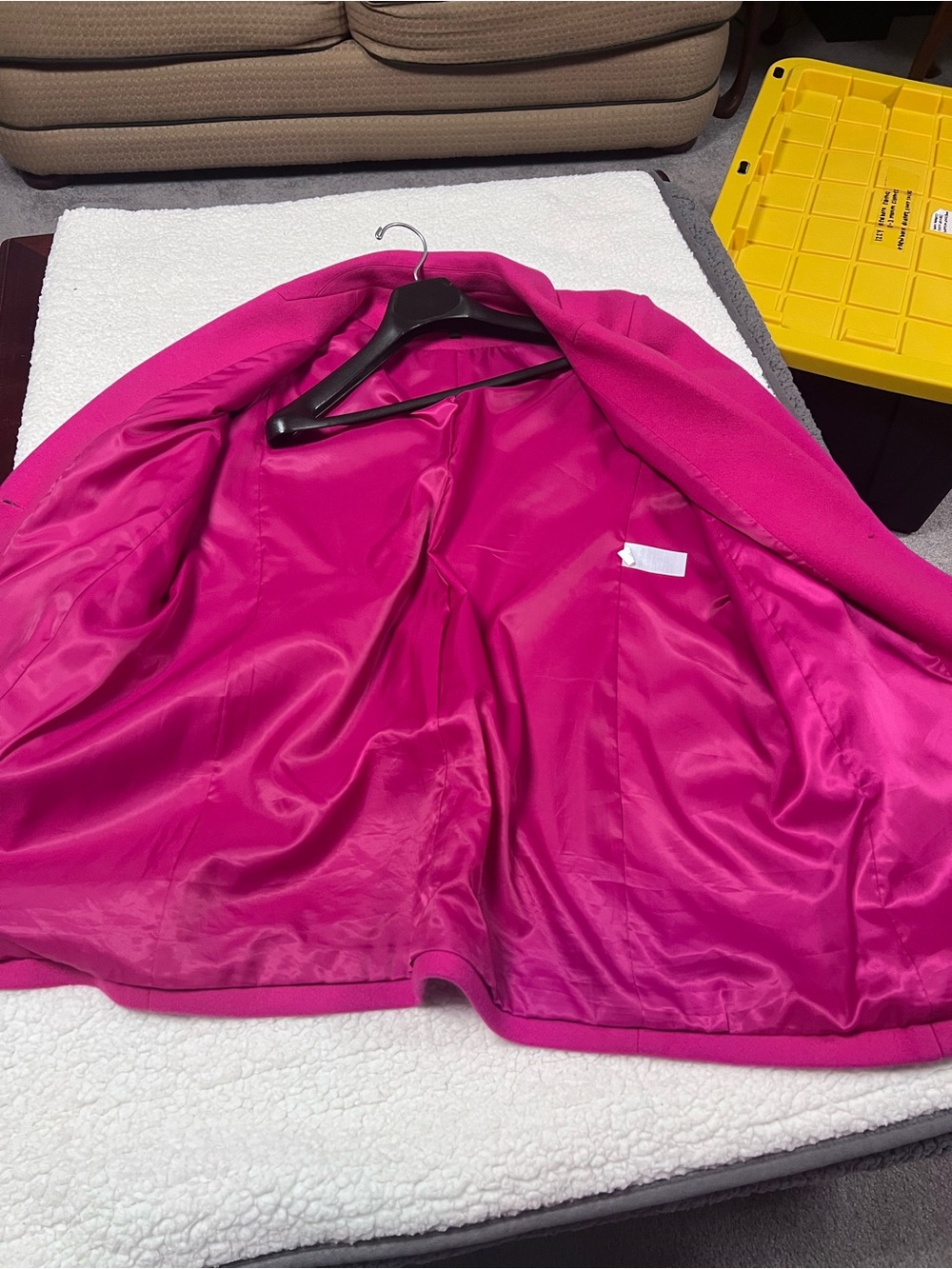 NWOT Banana Republic Bright Magenta Pink Single-Breasted Tailored Overcoat XL - Picture 6 of 10